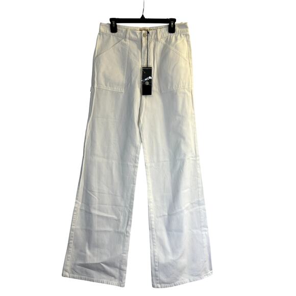 Nili Lotan Quentin White Wide Leg Pants Size 10 NWT Made in USA - Picture 2 of 7